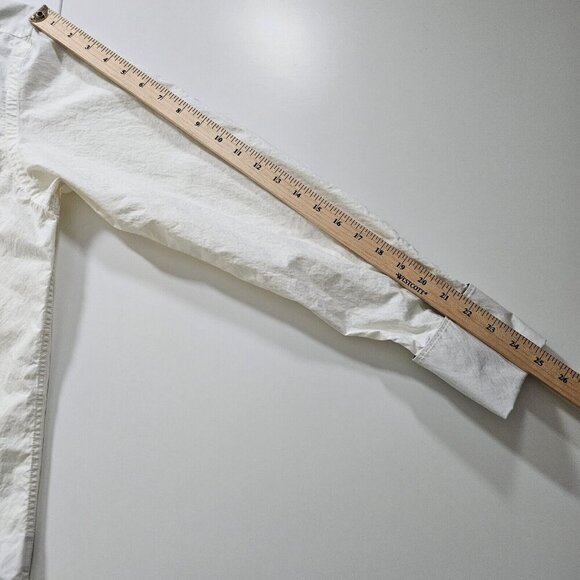 Red Label Hilfiger Denim Shirt Men L Cream Khaki LS Y2K Pearl Button Up Boho VTG - Picture 5 of 16